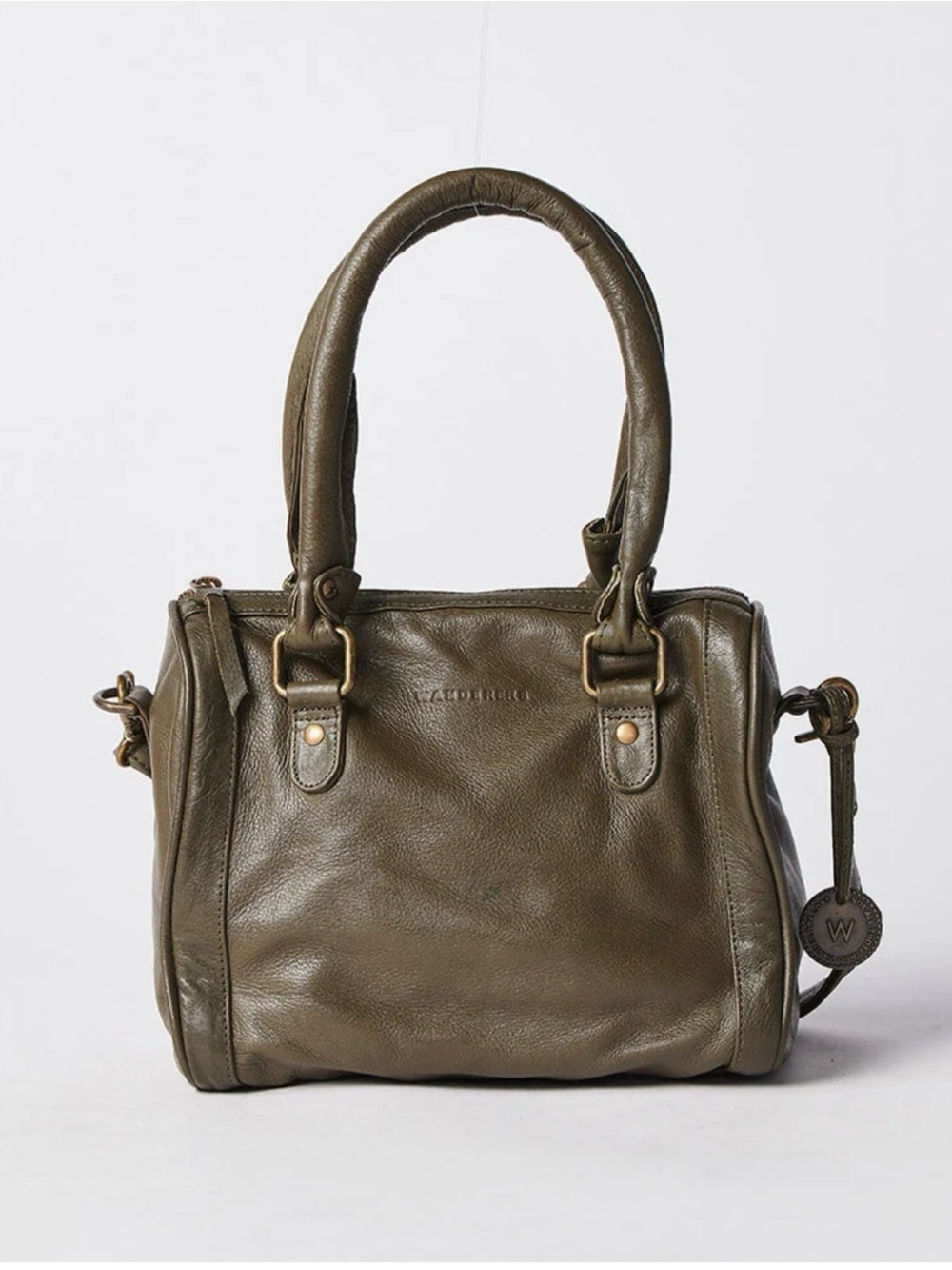 Wanderers Travel Co Olive Green San Montano Leather Cross Body Hand Bag Purse